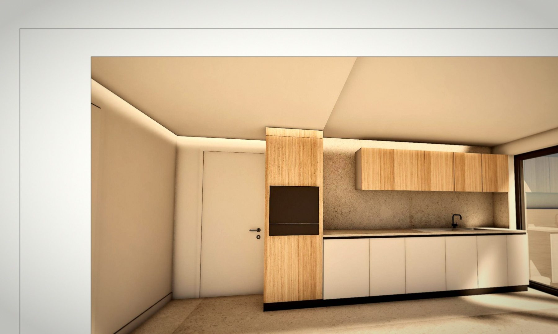 Villa Carpe Diem kitchen — Gaggenau Série 400, Vicenza oak, natural stone countertops