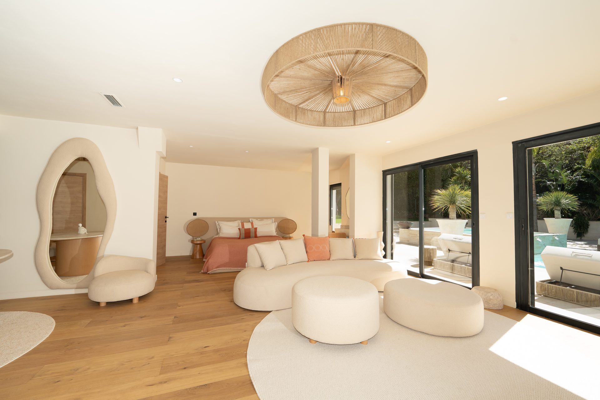 Villa Carpe Diem master suite — direct pool access, king bed, spa bathroom